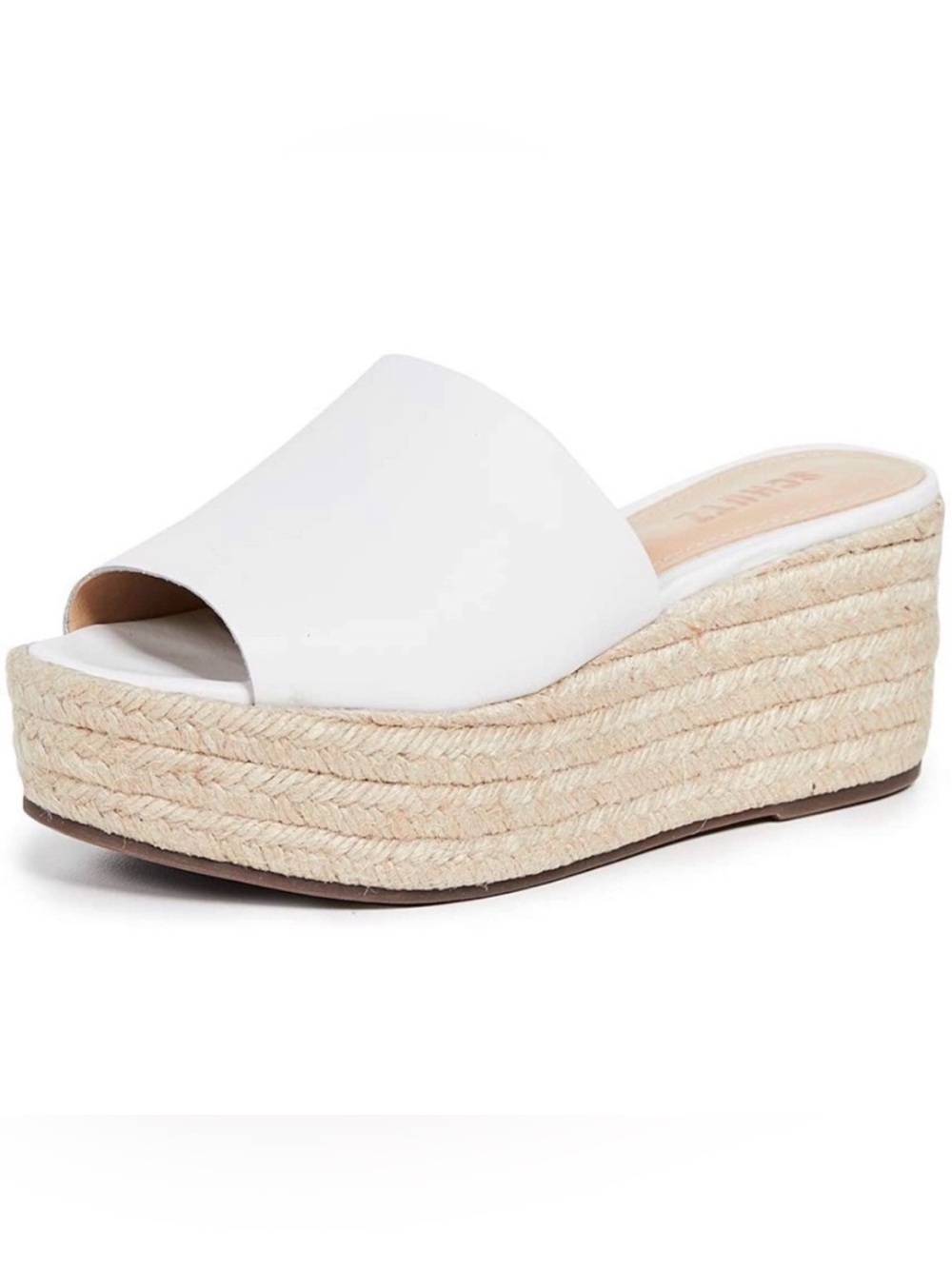 NWT Schutz Thalia White Slide Espadrille Platform Sandal - size 9